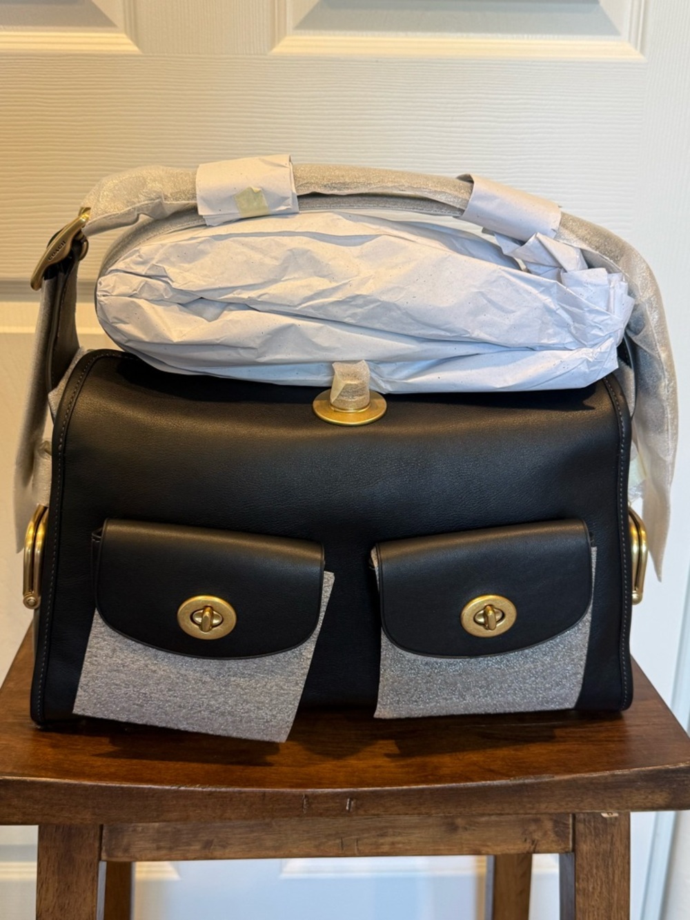 Coach Haversack Black Leather NWT